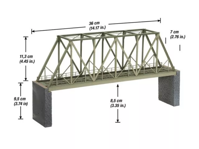 NOCH 67029 Kasten-Brücke mit Brückenköpfen Laser-Cut Bausatz Spur H0