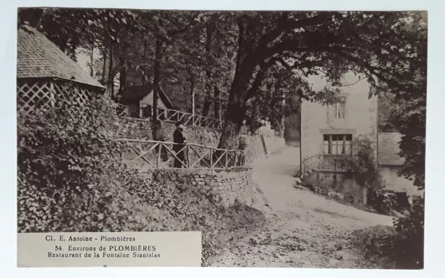 cpa-88-PLOMBIERES-Restaurant de la Fontaine Stanislas-cliché peu courant,voyagé.