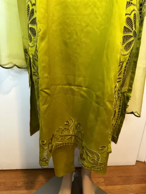 Pakistani / Indian shalwar kameez Stiched 3Pc Silk Embroidery  . Medium 3