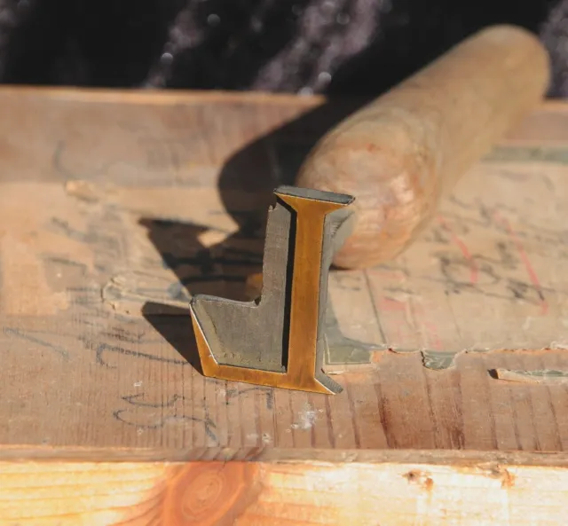 Buchstabe "L" Vergoldestempel Initial Prägestempel Messing Buchbinder Werkzeug