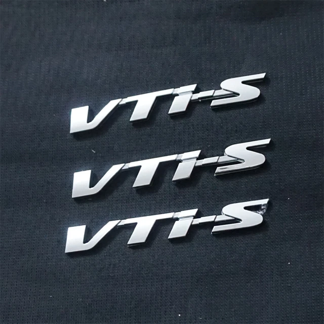 3x VTi-S Silver Chrome Plastic Decal Badge Sticker Emblem Engine Motor Auto Type