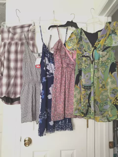 Lot 7 pc Juniors Dresses & Tops- Rue 21, Xhilaration etc, Size S - M,  Jnrs 3-5