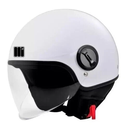Casque Moto Style Vintage Jet - Homologué ECE 22/05, Visière Longue Anti-rayures, Tailles XS à 2XL (rouge) - 12