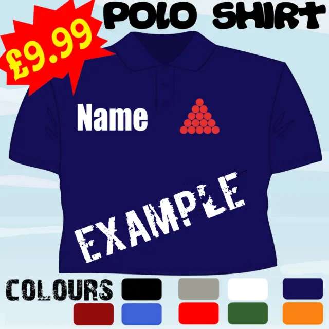 Snooker Pub Team Player Club Personalised T Polo Shirt 3
