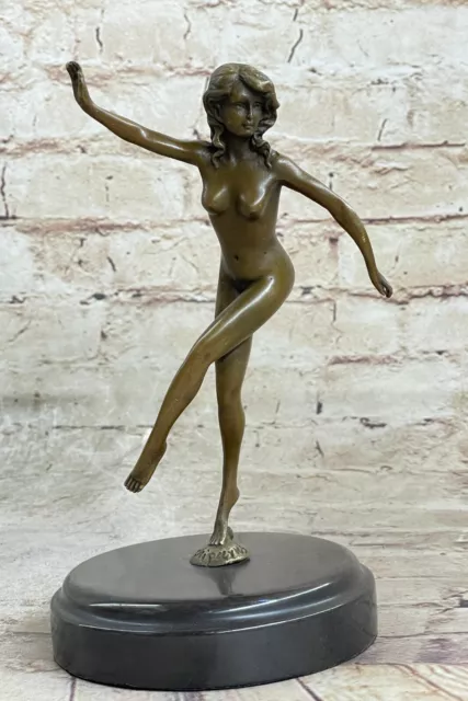 Firmado Bronce Art Nouveau Deco Chiparus Estatua Figura Escultura Desnudo
