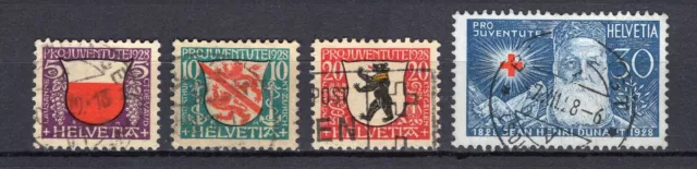 Schweiz Mi Nr 229-232 gestempelt " Pro Juventute "