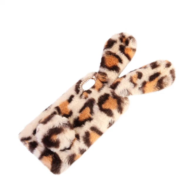Peluche Lapin Cas De Téléphone De Mode Strass Hiver Garder Chaud 11