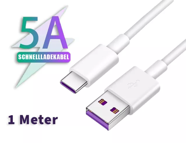 USB C Schnellladekabel 5A 1M Datenkabel für Samsung Huawei Xiaomi etc.