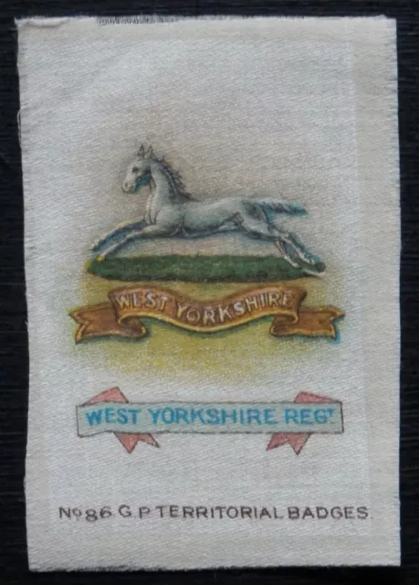WEST YORKSHIRE REGIMENT Original Silk Army Badge issued in 1913 SCARCE