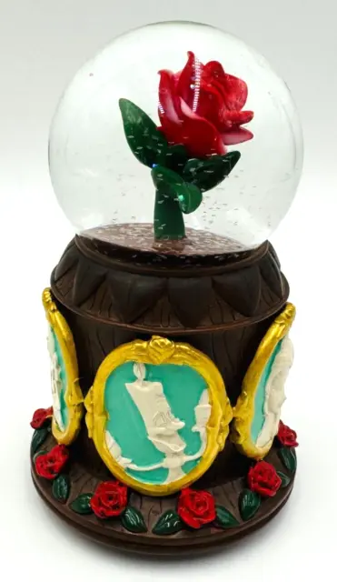 Disney Parks Beauty & the Beast Musical Rose Snow Globe Tale as Old as Time