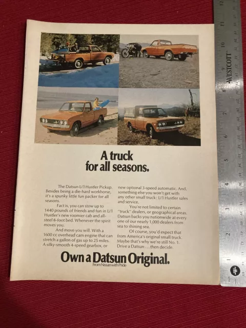 Datsun Li’l Hustler Pickup 1973 Print Ad - Great To Frame!