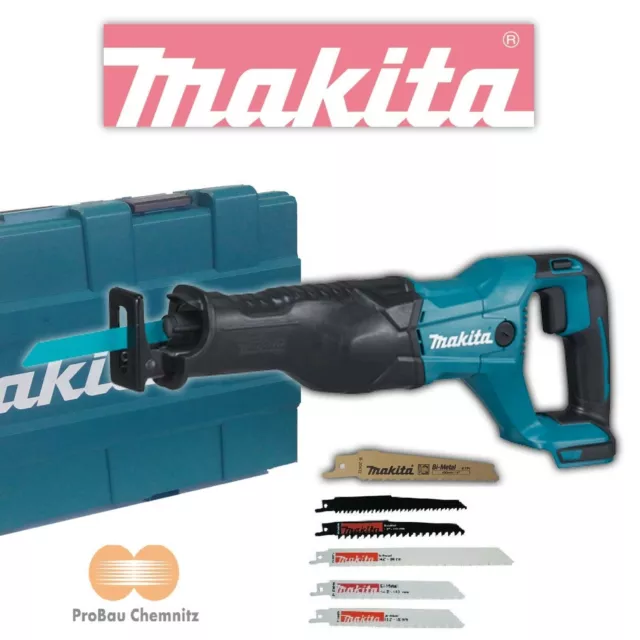 Makita Akku Reciprosäge DJR186ZK 18V Sologerät im Koffer, DJR186 + Sägeblatt Set