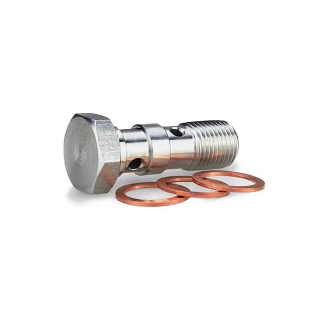 Doppio Bullone Banjo M10x1 3 Rondelle Rame per Tubi Freno Idraulici Moto Scooter