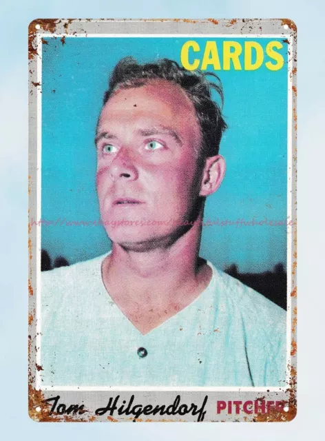 1970 baseball player Tom Hilgendorf metal tin sign advertising wall art