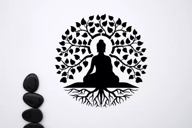 Bodhi Tree Sticker Wall Buddha Meditation Home Decal Window Zen Decor Vinyl Art