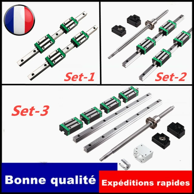 Rail de guidage linéaire miniature DUOKON MGN12H - 350mm - 12mm - Blanc - Appareil Photo
