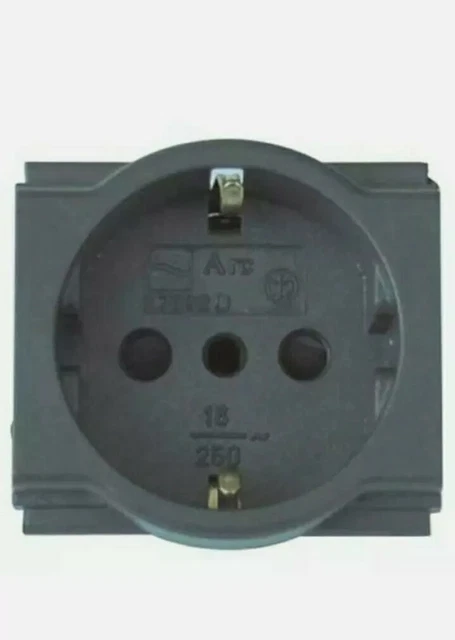 Presa Da Parete Nera 250v Classic 4580 Compatibile - 2P T 10/16A, 250V, Nera, Per Interni/esterni Presa Bipasso Bticino Living - Foto 3