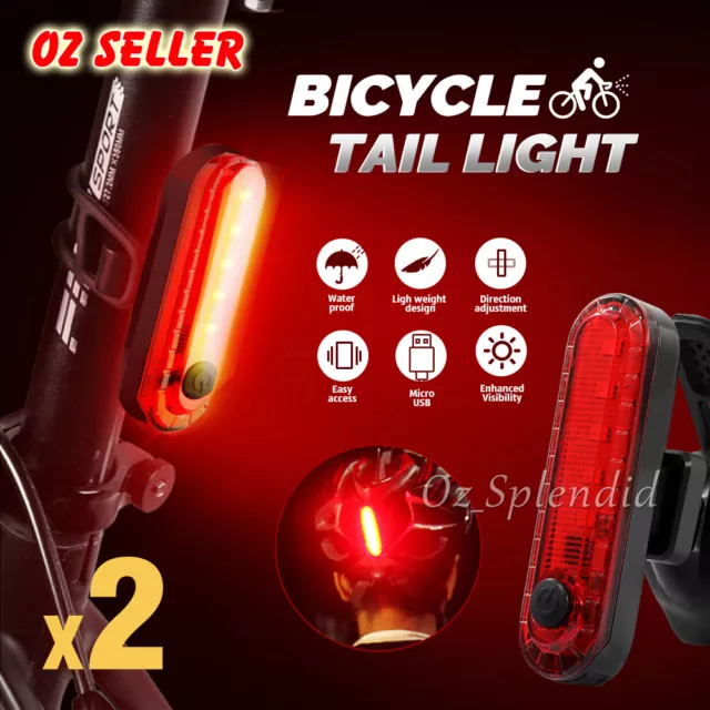 2x Ultra Bright USB Rechargeable Bicycle Taillight 7Modes USB Rear Bike LED Lamp