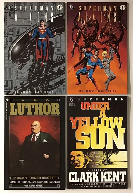 Superman vs Aliens 1 & 2, Under The Yellow Sun & Lex Luther (1-Shots)  Lot of 4