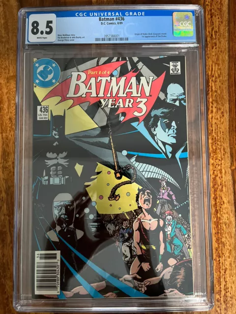 BATMAN #436 CGC 8.5 1st app TIM DRAKE, ROBIN ORIGIN RETOLD