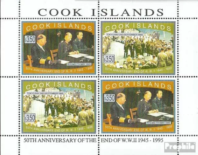 Cookinseln 1439-1440 Feuille miniature neuf 1995 fin deuxième Guerre