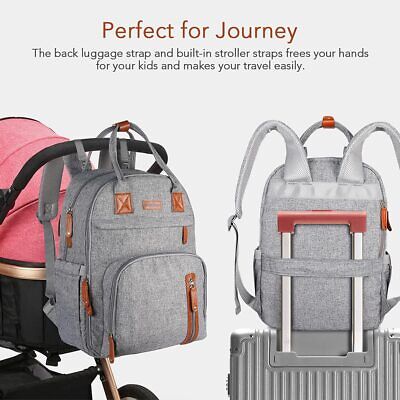 Mom Diaper Bag Waterproof Baby Travel Foldable Maternity Nappy Backpack USB Port