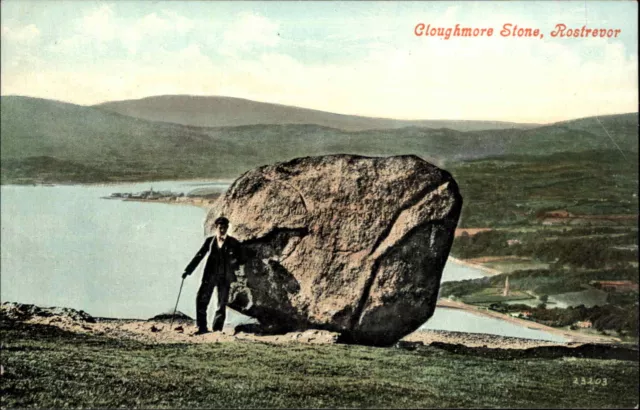 Rostrevor Ireland Cloughmore Stone c1910 Vintage Postcard