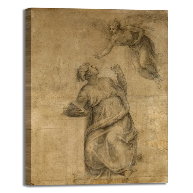 Tableau Toile Michel-Ange "L'Ivresse De Noé" - Reproduction Haute Résolution, Cadre Bois, Fait Sur Mesure En Italie
