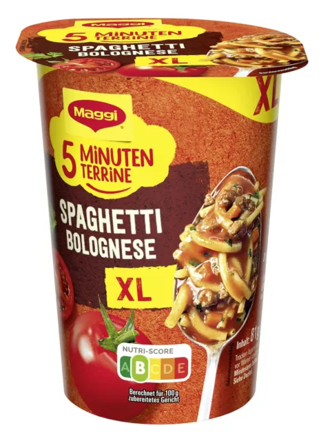 8x 81g MAGGI 5 Minuten Terrine XL Spaghetti Bolognese Nudelgericht NEU MHD 8/24