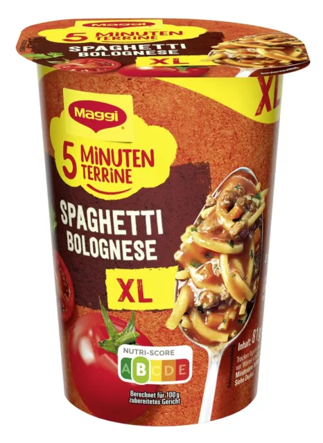 8x81g MAGGI 5 minuti terrine XL spaghetti bolognese piatto pasta NUOVO MHD 8/24