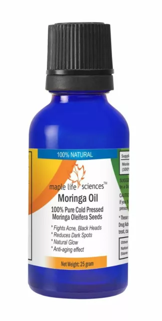 Moringa Oil 100% Pure & Natural Hair Growth Anti-aging Acne Antiseptic