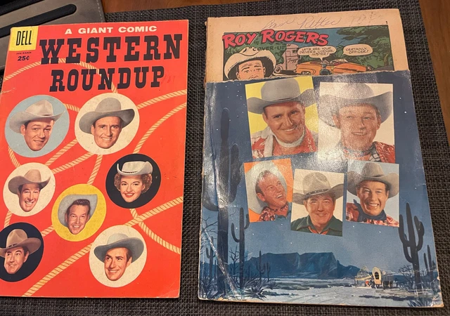 Western Roundup 5 And 13 Dell 1954 1956 Roy Rogers Gene Autry Giant Comics