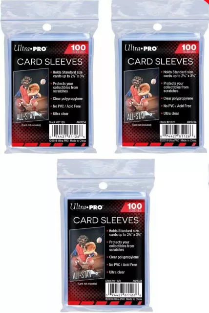 3 x 100 Ultra Pro Trading Card Protector Sleeves Penny Pokemon MTG Magic AFL 300 2