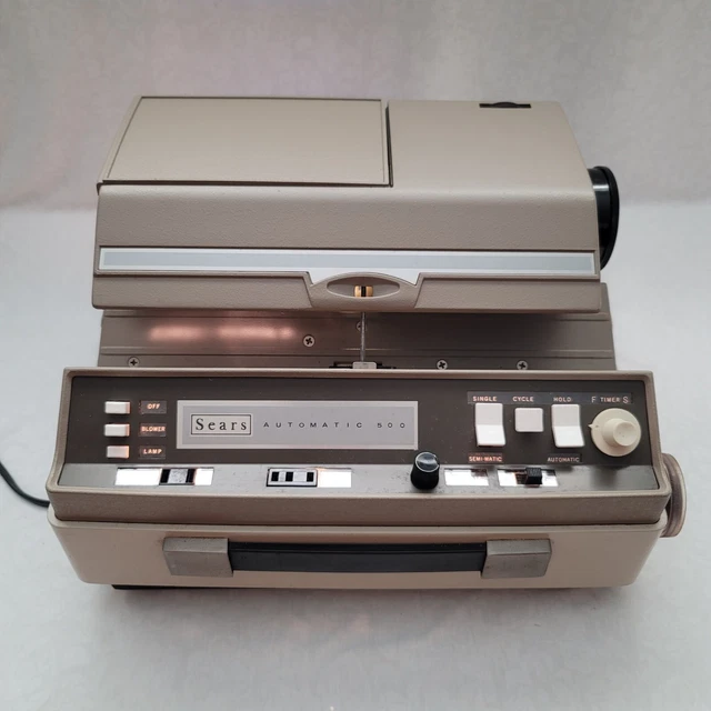 VINTAGE SEARS TOWER Automatic 500 Slide Projector 9885 unsure if it