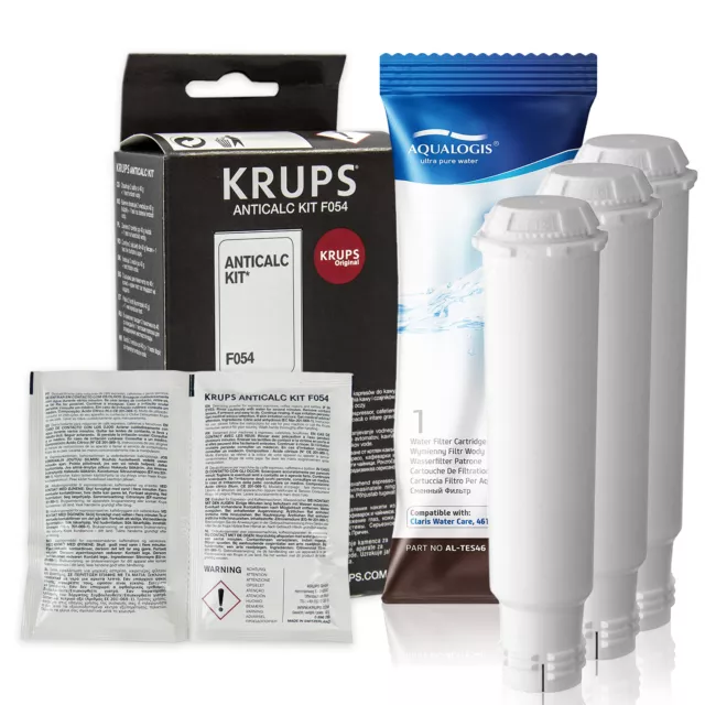 Cleaning Tablets Pack 10 XS3000 For Krups Coffee Makers + Water Filter For  F088