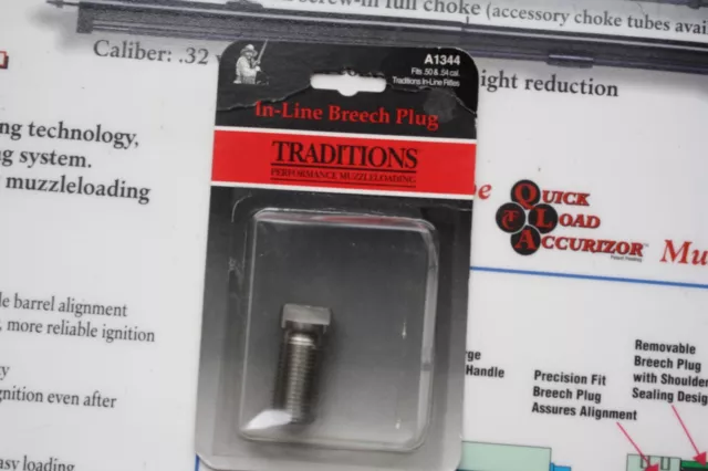 Traditions A1344 Stainless Steel In-Line 6x1 MM Nipple Black Powder Breech Plug