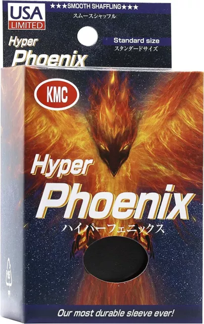 100 Kmc Hyper Phoenix Standard (Black) Pokemon / Mtg Size Deck Card Sleeves New!