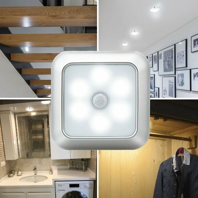 3 LED Luce Sensore di movimento wireless Movimento Notte Armadi Capanni fai da te AMTECH 