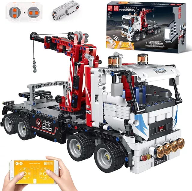 Mould King Heavy Duty Tow Truck Model Technician RC Remove Obstacles