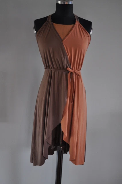 Balera Dance Dress Adult Small Brown Tones Midi Wrap Dress