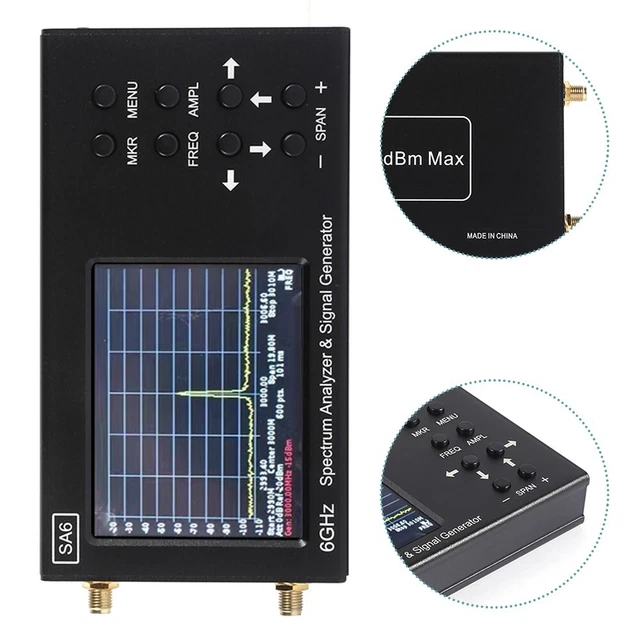 Analizzatore di spettro SA6 Generatore di segnale da 6 GHz 35-6200 MHz Fornire software per PC Misurazione segnali radio Bussola direzionale Analizzatore di spettro SA6 Generatore di segnale da 6 GHz 35-6200 MHz Fornire software per PC Misurazione segnali radio Bussola direzionale