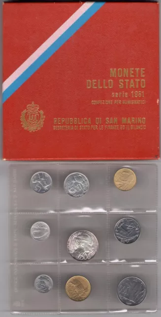 1981 Republic of San Marino, Divisional Coins,FDC 500 Lire Silver
