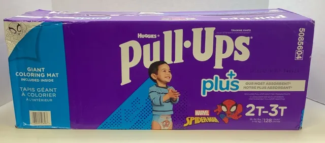 HUGGIES PULL-UPS PLUS Training Pants For Boys, 2T - 3T, 128ct, SPIDERMAN  $38.95 - PicClick