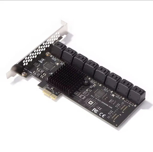PUSOKEI PCI-E zu SATA 3.0-Karte, 8-Port SATA3.0-Schnittstellenerweiterungskarte, Unterstützung von 6,0 Gbit/s / 3,0 Gbit/s / 1,5 Gbit/s, PCI-E zu SATA3.0-Karte