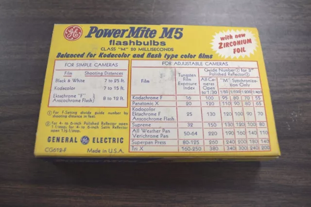 12-PK Bulbs Vintage GE General Electric M5 POWERMITE FLASHBULBS 37014X NEW 2