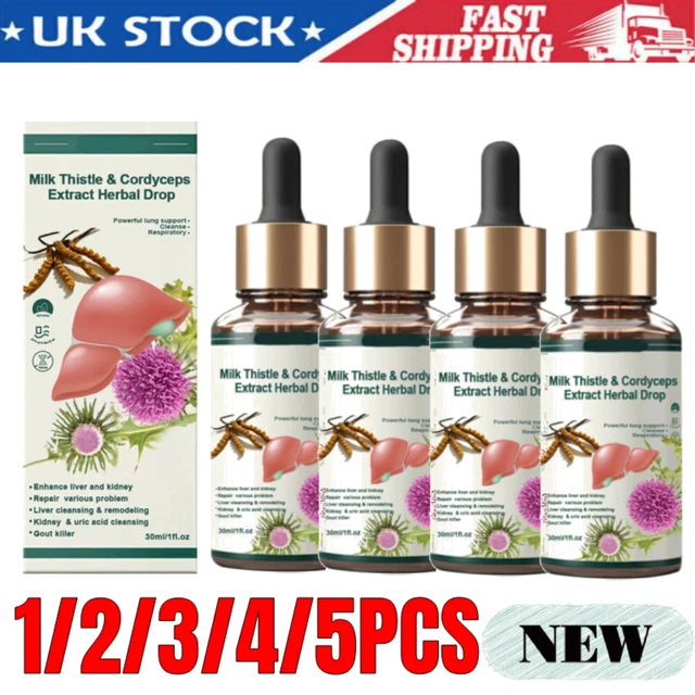 15X MILK THISTLE Cordycep Extract Herbal Drop Liver Kidney Cleanse