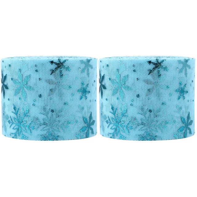 2 Sets wedding party ribbon decoration Tüll Band Weihnachten Tüll Stoff Glitter