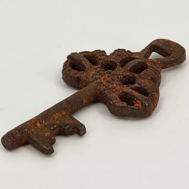 Monastery Key Victorian Solid Skeleton Brass Patina Castle Cathedral