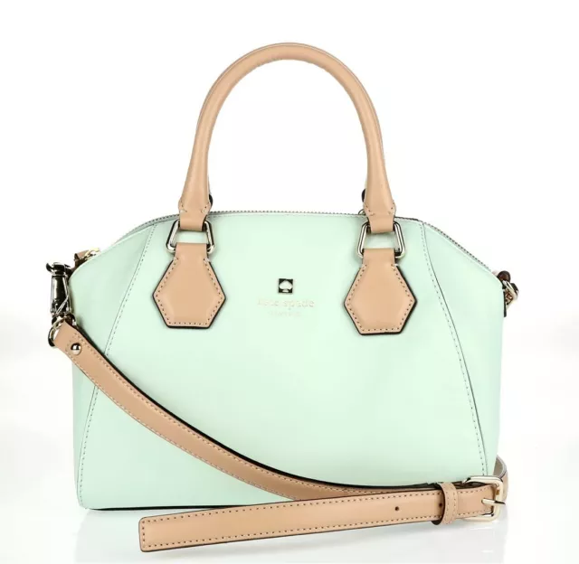 Womens Kate Spade New York Pippa 129915 mint / brown mini satchel $355