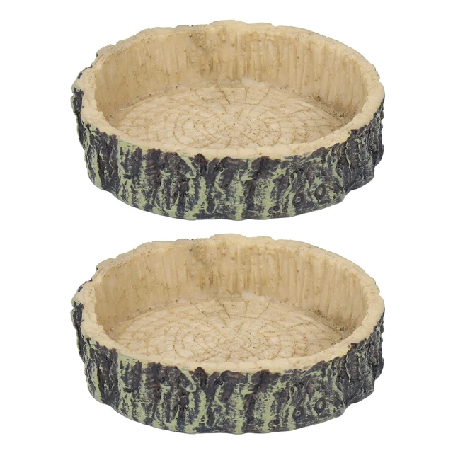 LT 2Pcs Reptile Water Dish Lizard Food Bowl Feeding Tool For Small Pets Tortoise